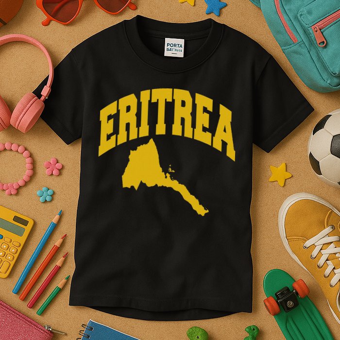 Love Eritrea With Eritrean Map Eritrea Pride Kids T-Shirt