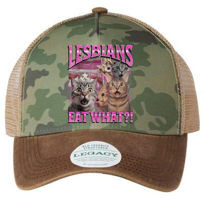 Lesbians Eat What?! Funny Cat Pride Lgbtq Pun Legacy Tie Dye Trucker Hat