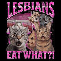 Lesbians Eat What?! Funny Cat Pride Lgbtq Pun Hoodie