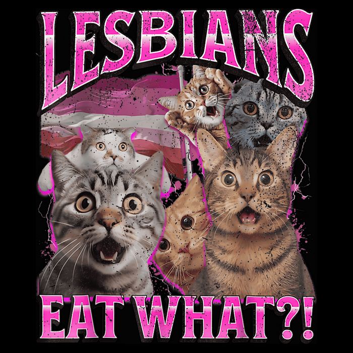 Lesbians Eat What?! Funny Cat Pride Lgbtq Pun Hoodie