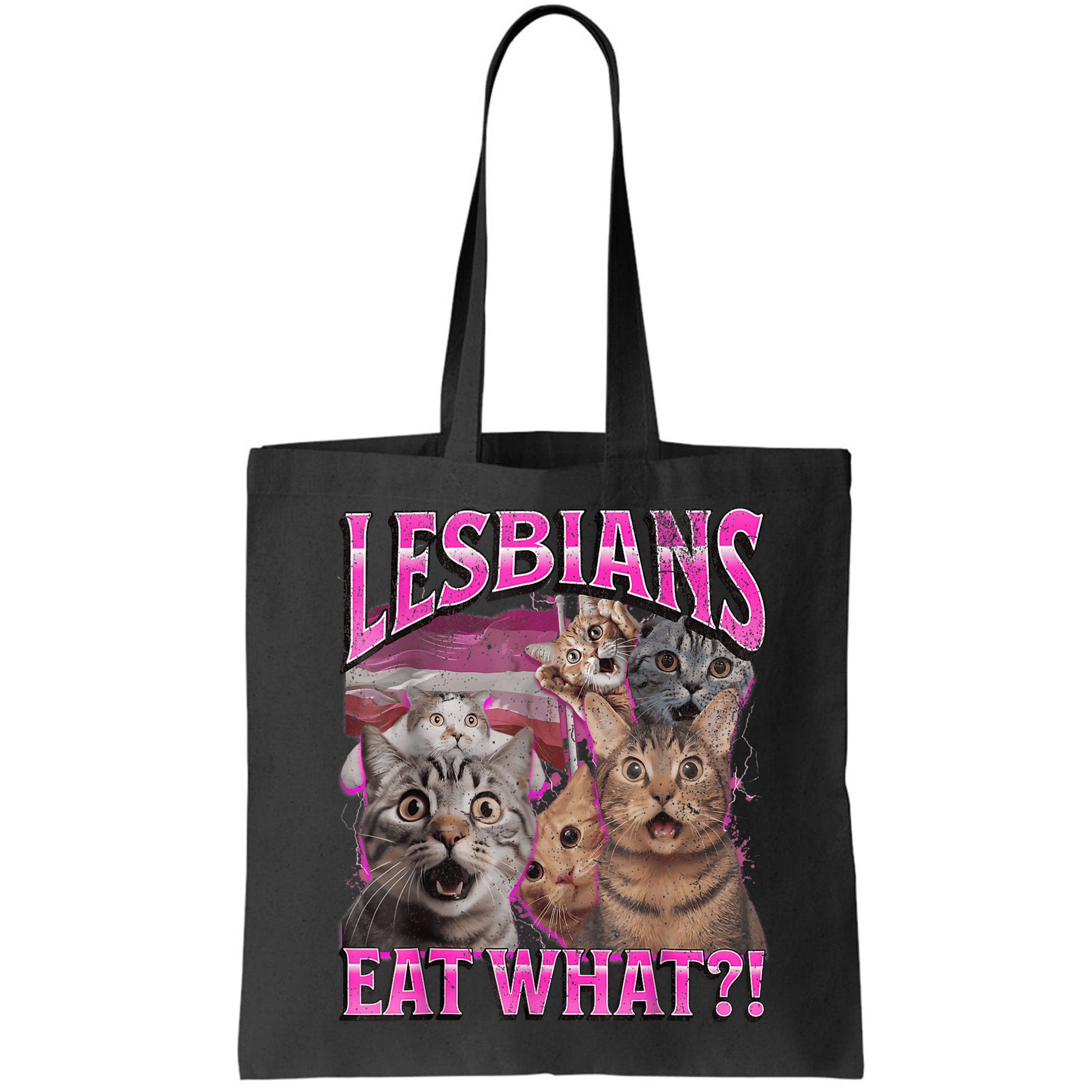 Lesbians Eat What?! Funny Cat Pride Lgbtq Pun Bag