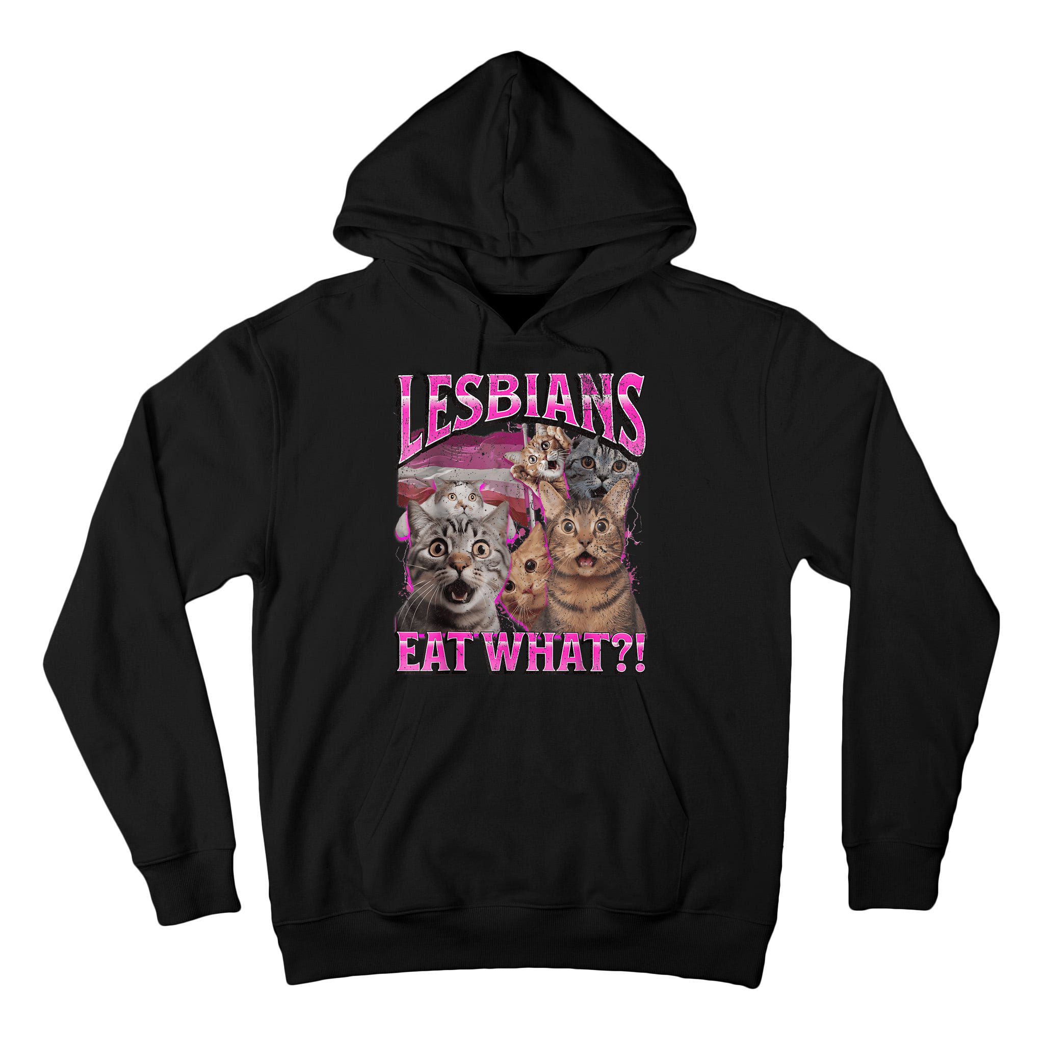 Lesbians Eat What?! Funny Cat Pride Lgbtq Pun Tall Hoodie