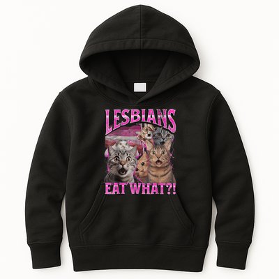 Lesbians Eat What?! Funny Cat Pride Lgbtq Pun Kids Hoodie