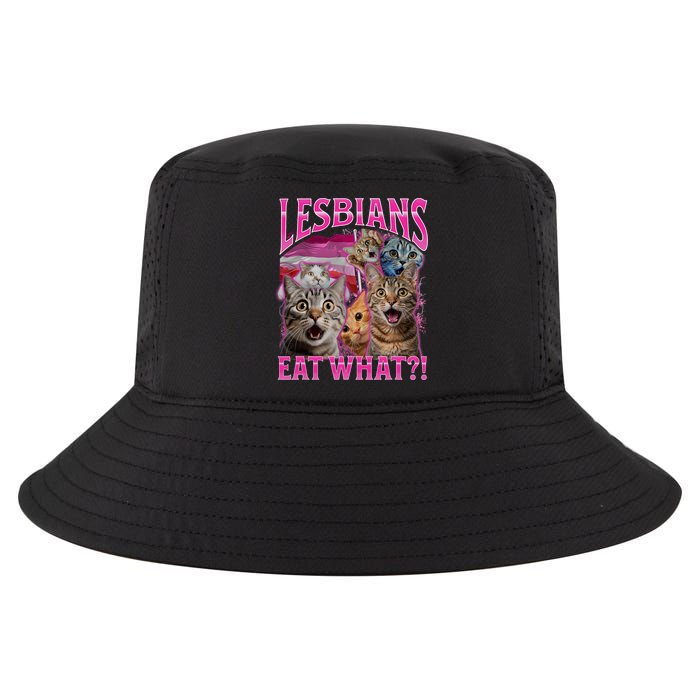 Lesbians Eat What Funny Offensive Cat Bootleg Sarcastic Cool Comfort Performance Bucket Hat
