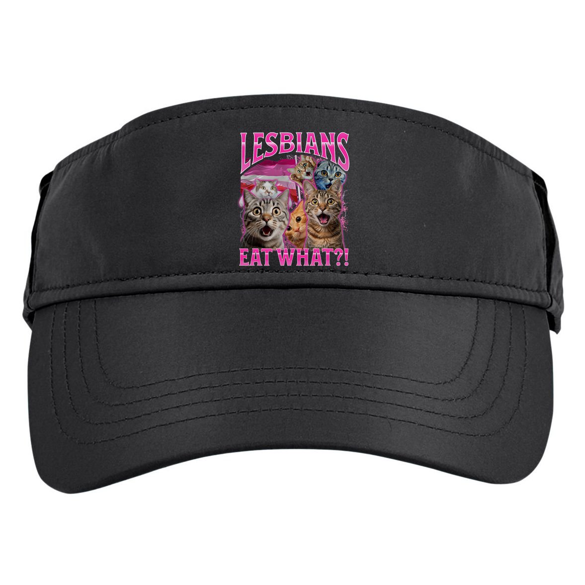 Lesbians Eat What Funny Offensive Cat Bootleg Sarcastic Adult Drive Performance Visor