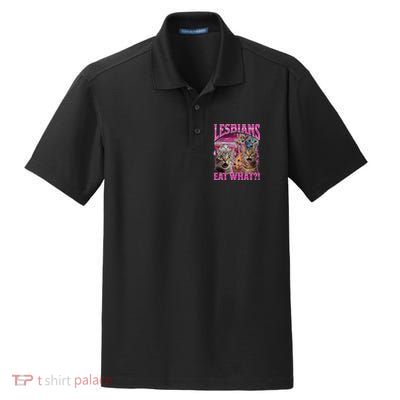 Lesbians Eat What Funny Offensive Cat Bootleg Sarcastic Dry Zone Grid Polo