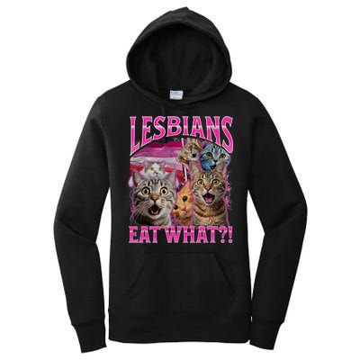Lesbians Eat What Funny Offensive Cat Bootleg Sarcastic Women's Pullover Hoodie