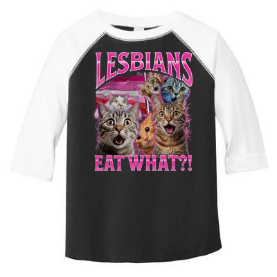 Lesbians Eat What Funny Offensive Cat Bootleg Sarcastic Toddler Fine Jersey T-Shirt