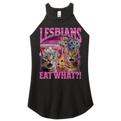 Lesbians Eat What Funny Offensive Cat Bootleg Sarcastic Women's Perfect Tri Rocker Tank