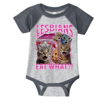 Lesbians Eat What Funny Offensive Cat Bootleg Sarcastic Infant Baby Jersey Bodysuit