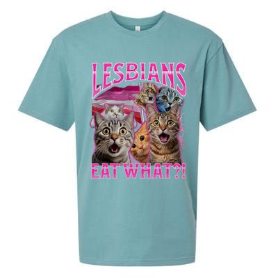 Lesbians Eat What Funny Offensive Cat Bootleg Sarcastic Sueded Cloud Jersey T-Shirt