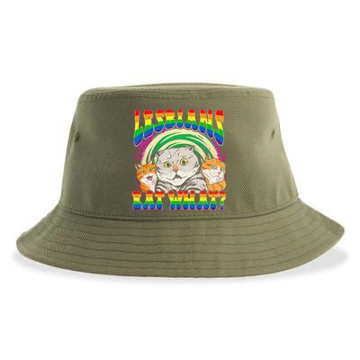 Lesbians Eat What Cat National Coming Out Day LGBQ Pride Sustainable Bucket Hat