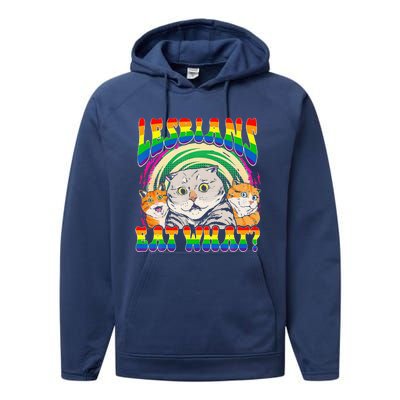 Lesbians Eat What Cat National Coming Out Day LGBQ Pride Performance Fleece Hoodie