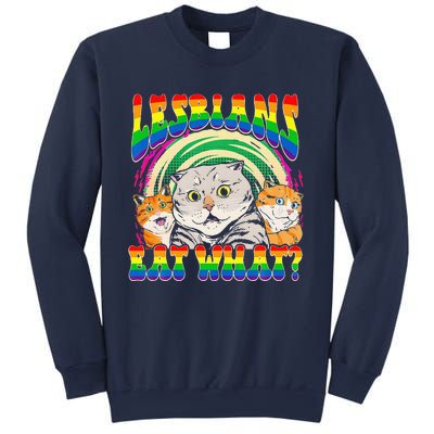 Lesbians Eat What Cat National Coming Out Day LGBQ Pride Sweatshirt