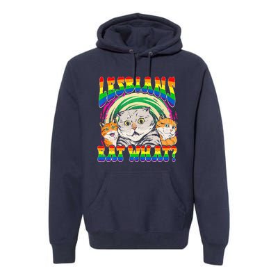 Lesbians Eat What Cat National Coming Out Day LGBQ Pride Premium Hoodie