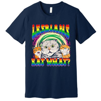 Lesbians Eat What Cat National Coming Out Day LGBQ Pride Premium T-Shirt