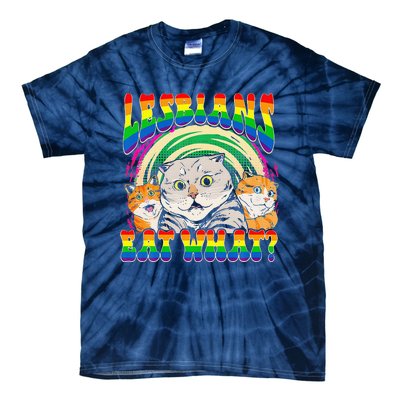 Lesbians Eat What Cat National Coming Out Day LGBQ Pride Tie-Dye T-Shirt