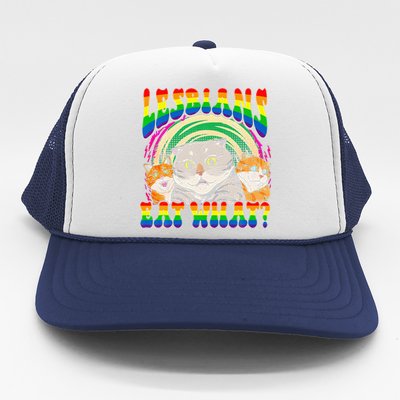 Lesbians Eat What Cat National Coming Out Day LGBQ Pride Trucker Hat