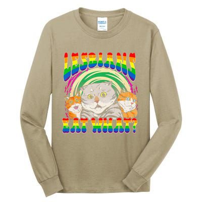 Lesbians Eat What Cat National Coming Out Day LGBQ Pride Tall Long Sleeve T-Shirt