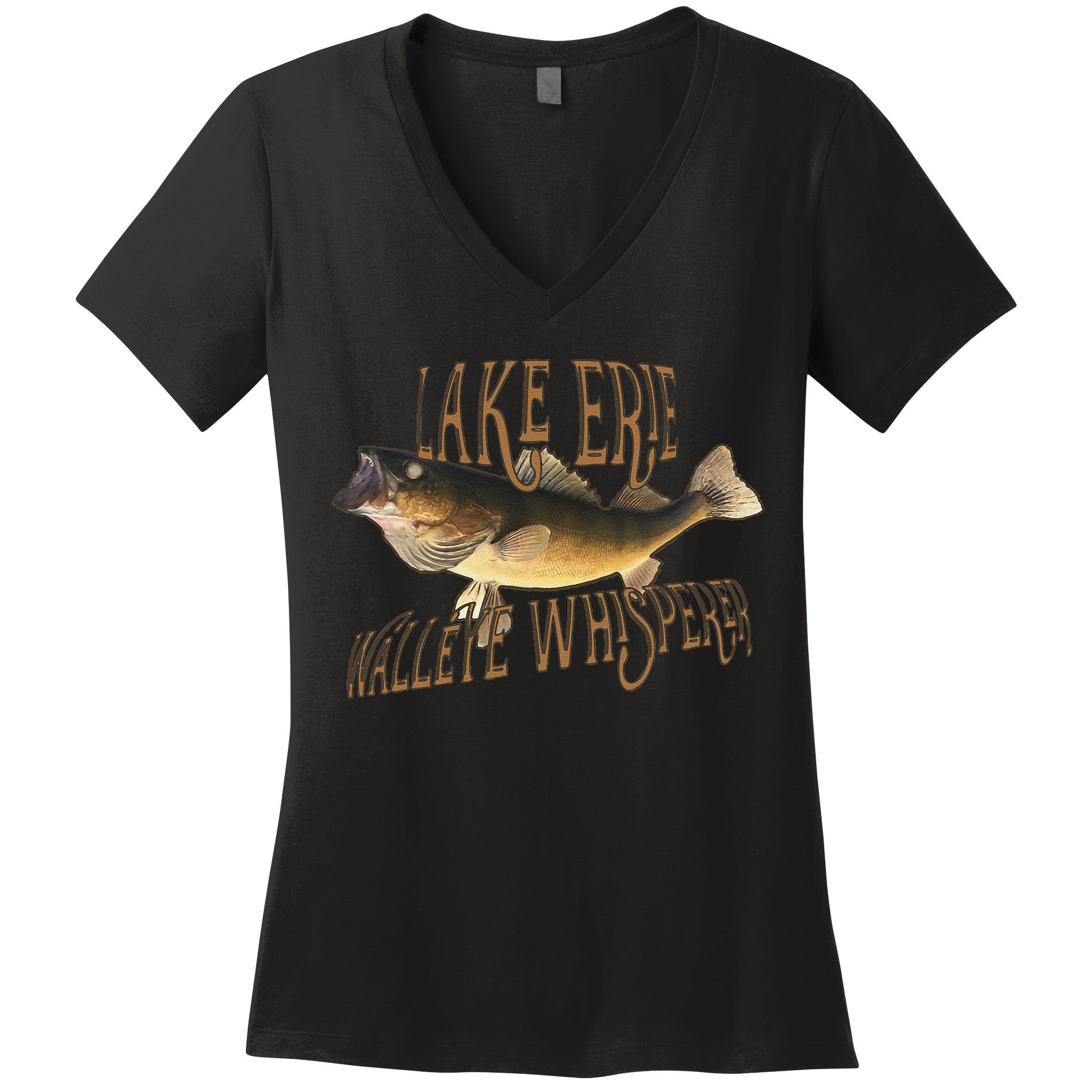 Lake Erie Walleye Whisperer Fishing Women's V-Neck T-Shirt