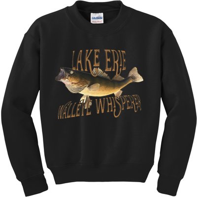 Lake Erie Walleye Whisperer Fishing Kids Sweatshirt