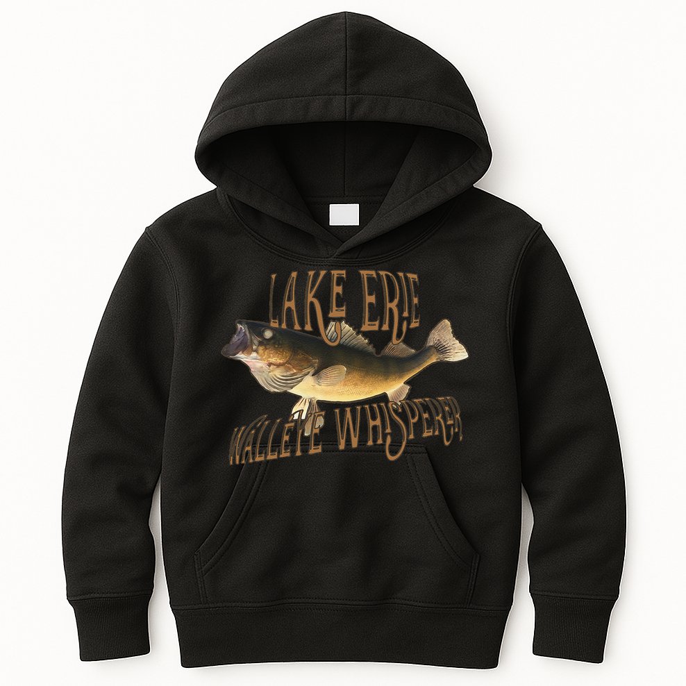 Lake Erie Walleye Whisperer Fishing Kids Hoodie