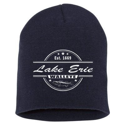 Lake Erie Walleye Fishing Souvenir For Walleye Fishing Short Acrylic Beanie