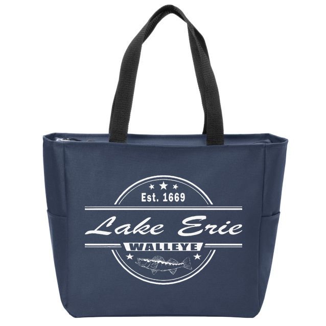 Lake Erie Walleye Fishing Souvenir For Walleye Fishing Zip Tote Bag
