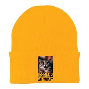 Lesbians Eat What Funny Cat Meme Knit Cap Winter Beanie