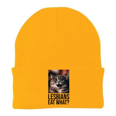 Lesbians Eat What Funny Cat Meme Knit Cap Winter Beanie