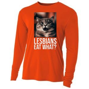 Lesbians Eat What Funny Cat Meme Cooling Performance Long Sleeve Crew