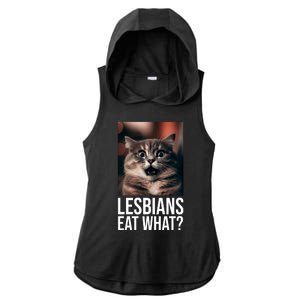 Lesbians Eat What Funny Cat Meme Ladies PosiCharge Tri-Blend Wicking Draft Hoodie Tank