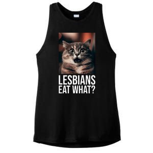 Lesbians Eat What Funny Cat Meme Ladies PosiCharge Tri-Blend Wicking Tank