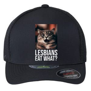 Lesbians Eat What Funny Cat Meme Flexfit Unipanel Trucker Cap