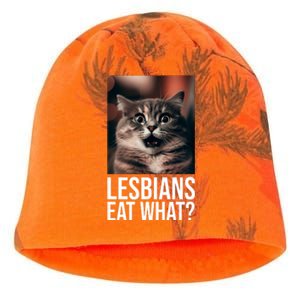 Lesbians Eat What Funny Cat Meme Kati - Camo Knit Beanie