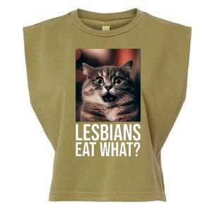 Lesbians Eat What Funny Cat Meme Garment-Dyed Women's Muscle Tee