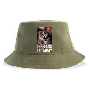 Lesbians Eat What Funny Cat Meme Sustainable Bucket Hat