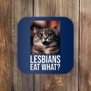 Lesbians Eat What Funny Cat Meme Coaster