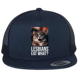 Lesbians Eat What Funny Cat Meme Flat Bill Trucker Hat