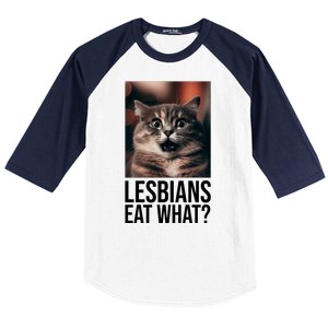 Lesbians Eat What Funny Cat Meme Baseball Sleeve Shirt