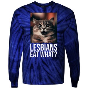 Lesbians Eat What Funny Cat Meme Tie-Dye Long Sleeve Shirt