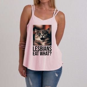 Lesbians Eat What Funny Cat Meme Women's Strappy Tank