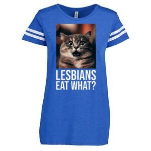 Lesbians Eat What Funny Cat Meme Enza Ladies Jersey Football T-Shirt