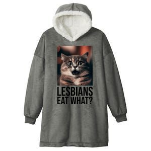 Lesbians Eat What Funny Cat Meme Hooded Wearable Blanket