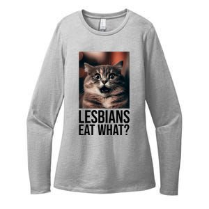 Lesbians Eat What Funny Cat Meme Womens CVC Long Sleeve Shirt