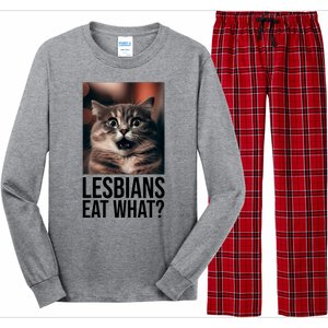 Lesbians Eat What Funny Cat Meme Long Sleeve Pajama Set