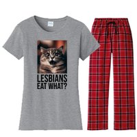 Lesbians Eat What Funny Cat Meme Women's Flannel Pajama Set