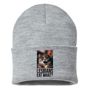 Lesbians Eat What Funny Cat Meme Sustainable Knit Beanie