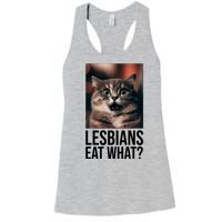 Lesbians Eat What Funny Cat Meme Women's Racerback Tank