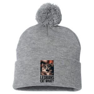 Lesbians Eat What Funny Cat Meme Pom Pom 12in Knit Beanie